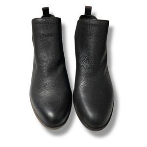 Lucky Brand Bollo Booties Size 7.5 Black Leather Minimal Chic Capsule Staple